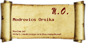 Modrovics Orsika névjegykártya